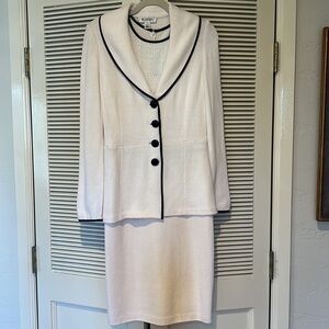 St. John two piece blazer and dress with leather detail size 4